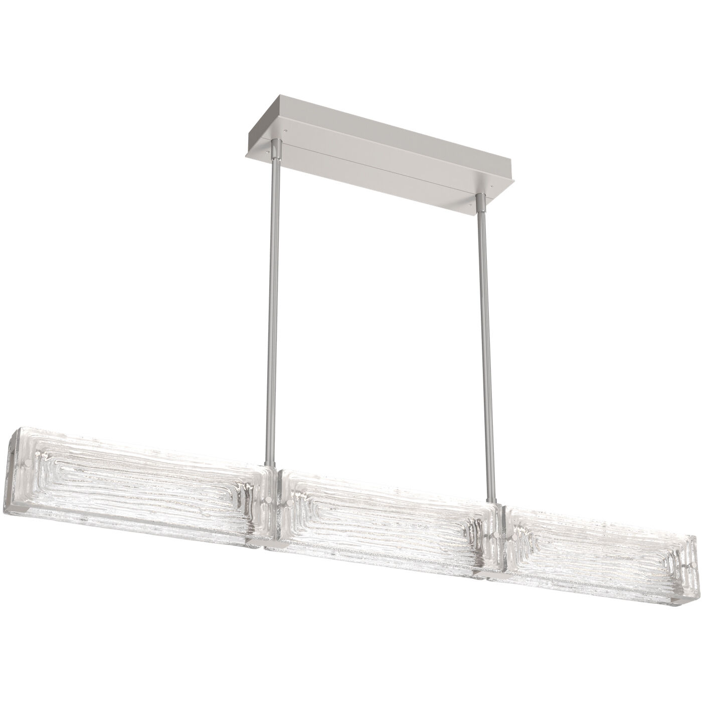 Tabulo LED Beige Silver Linear Pendant Ceiling Light in Linea Cast