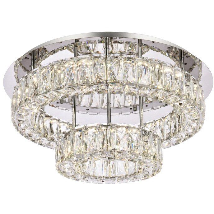 Monroe 2 Light 22 inch Chrome Flush Mount Ceiling Light 