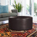 Universal 18 inch Atlantis Black Outdoor Round Ottoman with Slipcover