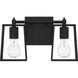 Dunn 2 Light 13 inch Flat Black Vanity Light Wall Light