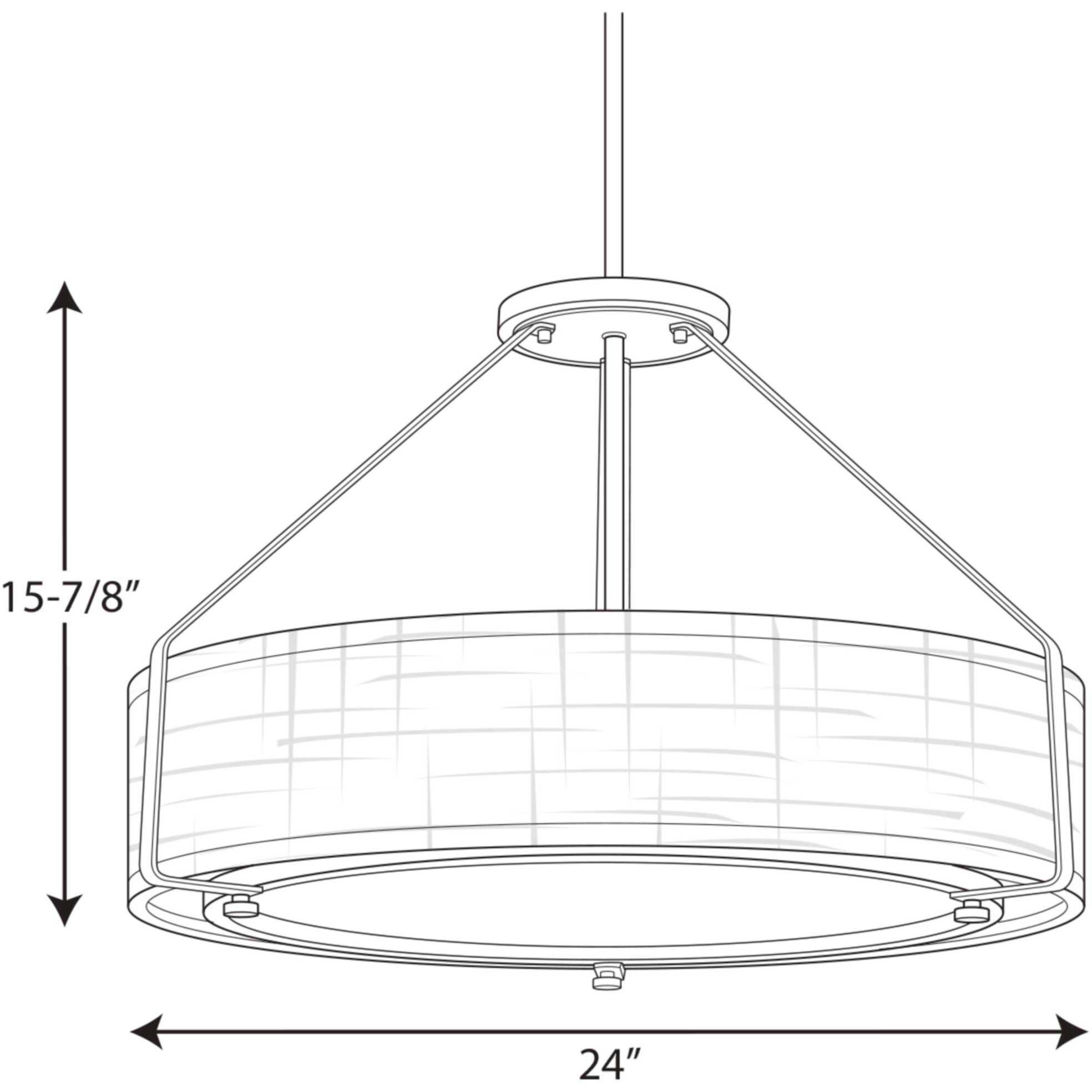 Ratio 4 Light 24 inch Brushed Nickel Pendant Ceiling Light, Design Series 