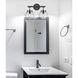 Auralume Span LED 15.38 inch Matte Black and Clear Bath Vanity Light Wall Light