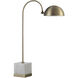Volos 27 inch 100 watt Antique Brass and White Table Lamp Portable Light