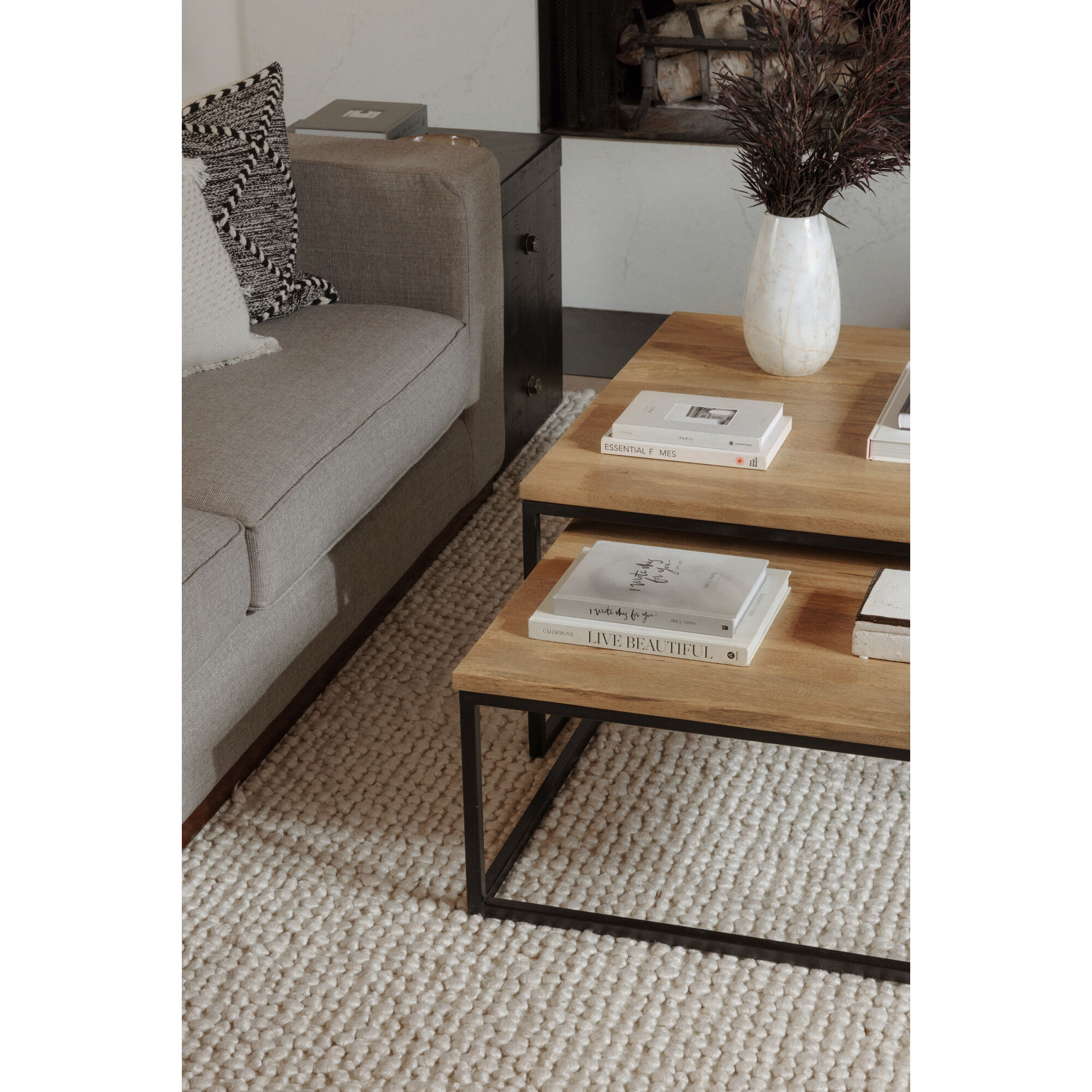 Hollis 31.5 X 31.5 inch Natural Nesting Coffee Table Set