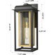 Mansfield 1 Light 16.5 inch Matte Black with Brass Outdoor Sconce in Seedy Glass
