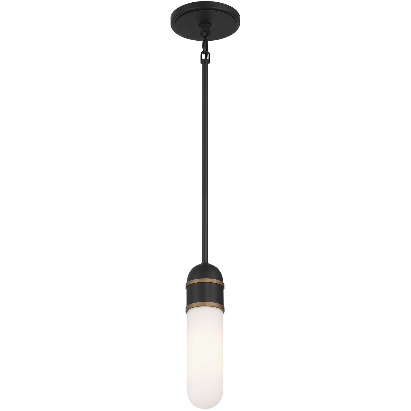 Capsule 1 Light 3.25 inch Matte Black and Textured Gold Mini Pendant Ceiling Light