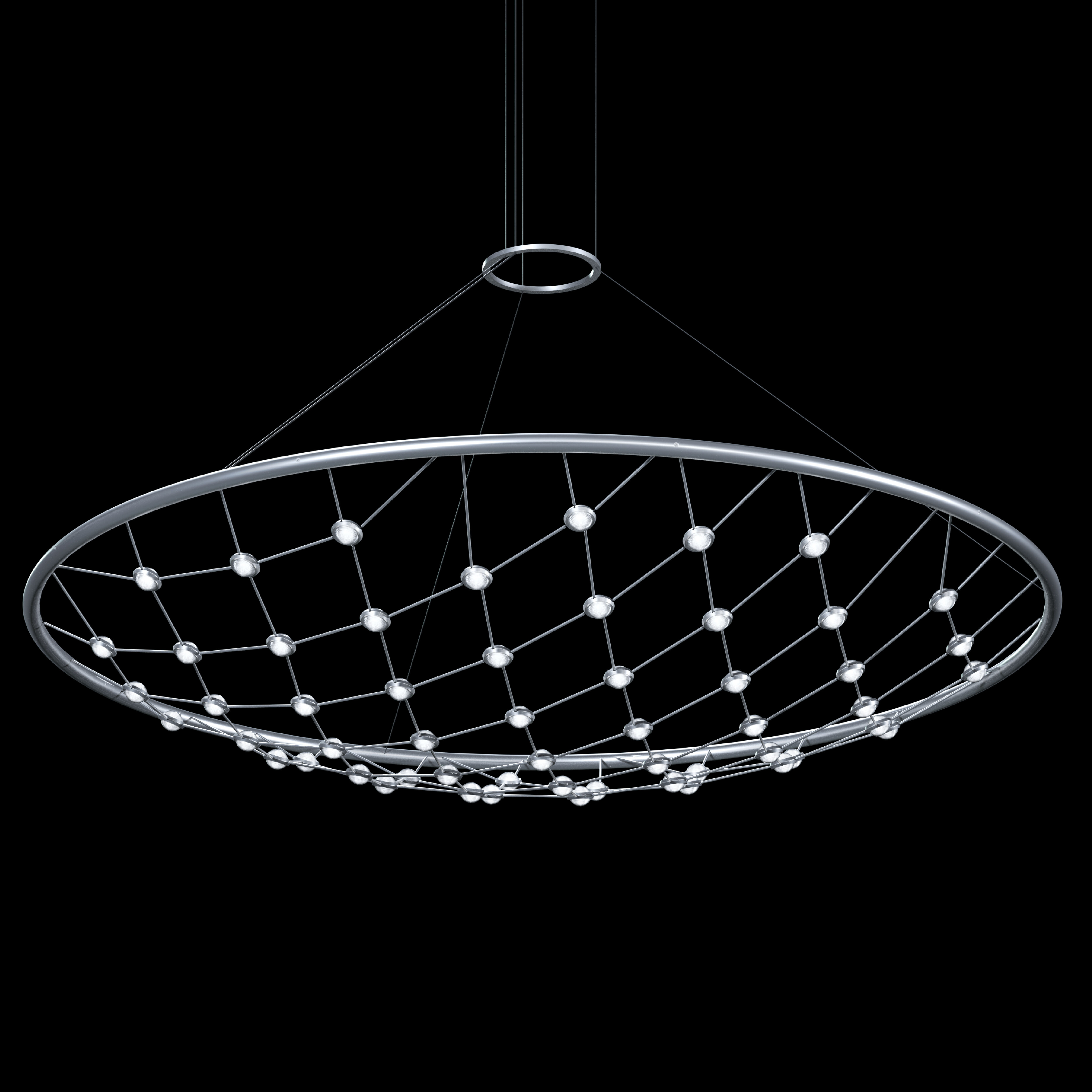 Constellation Galaxy Matrix LED 61 inch Bright Satin Aluminum Pendant Ceiling Light