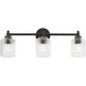 C&M by Chapman & Myers Barstow 3 Light 25.5 inch Aged Iron Bath Vanity Wall Light
