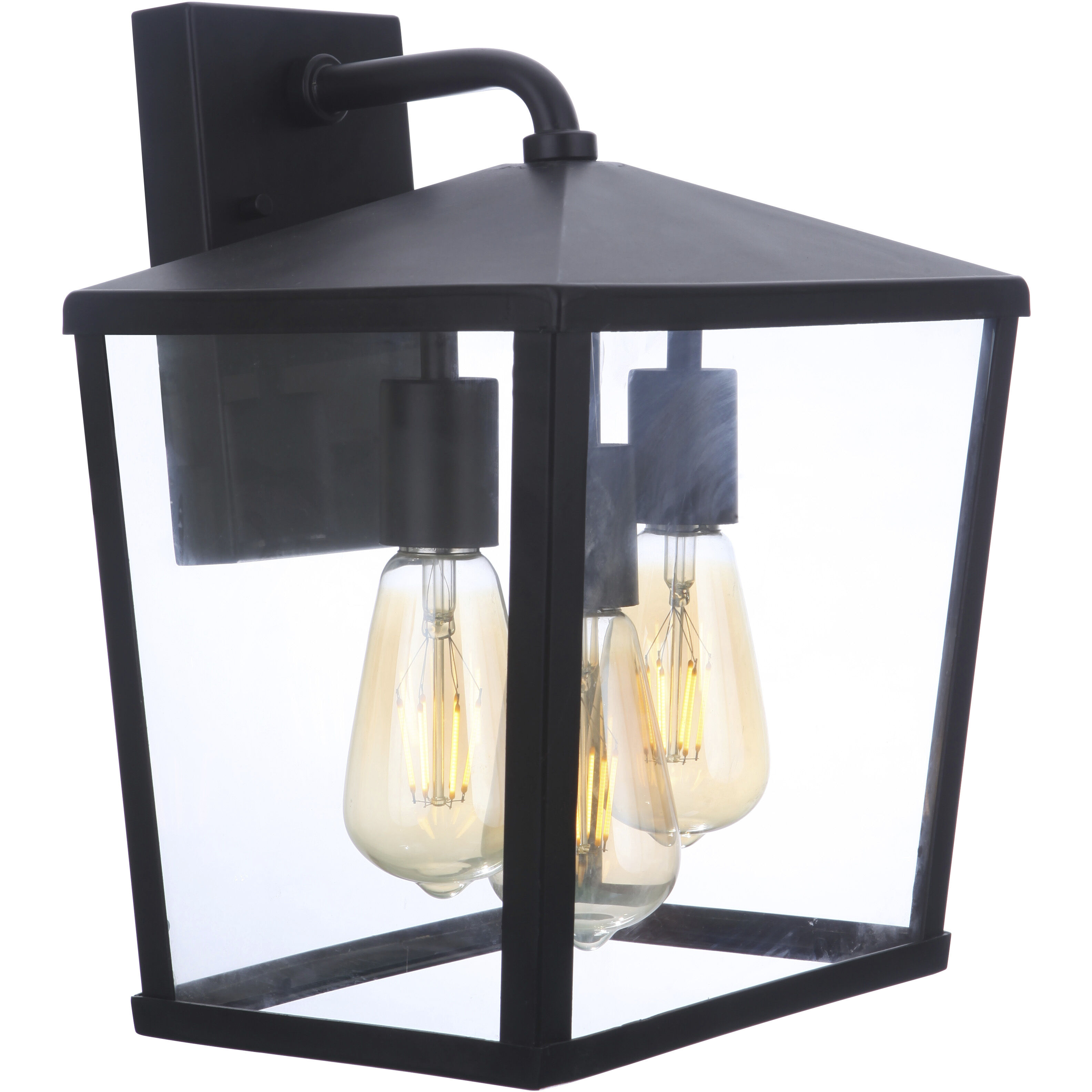 Olsen 3 Light 13 inch Midnight Outdoor Wall Lantern