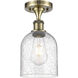 Edison Bella 1 Light 5.5 inch Antique Brass Semi-Flush Mount Ceiling Light