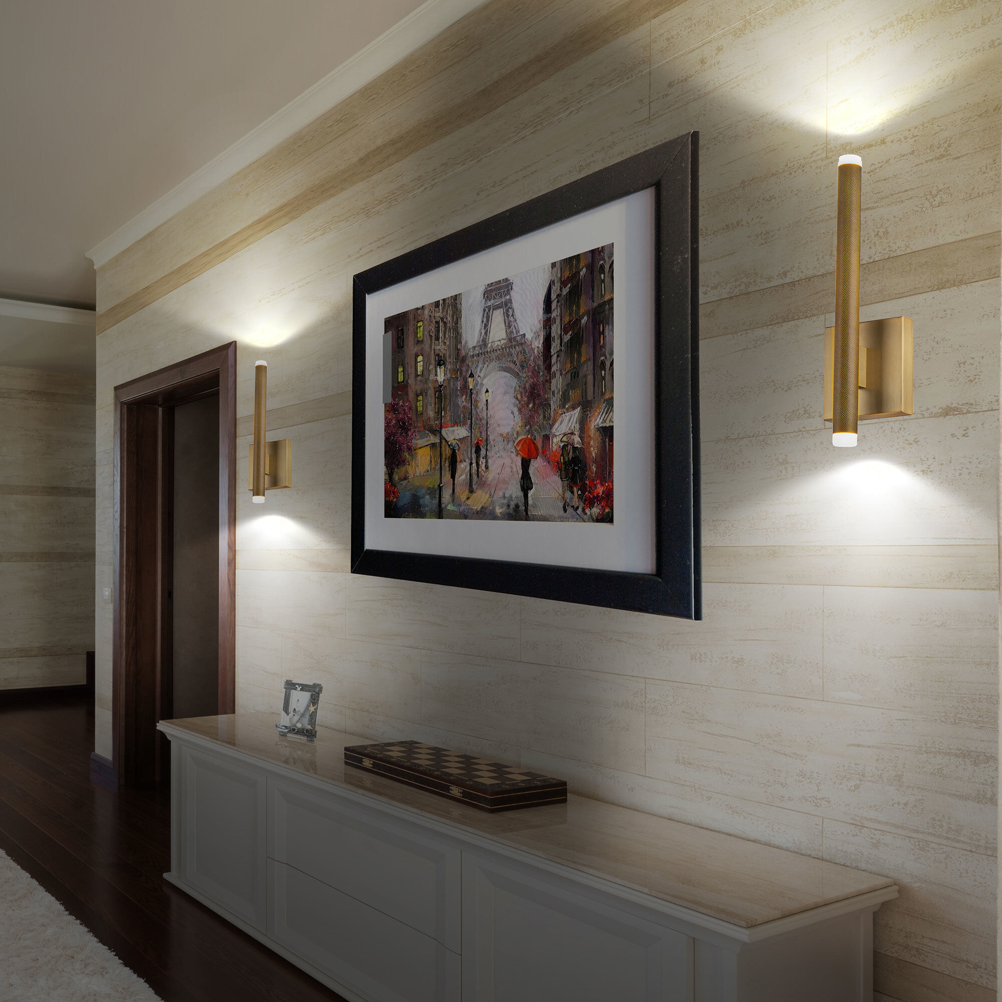 Burning Man LED 3 inch Aged Brass ADA Wall Sconce Wall Light