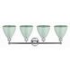 Plymouth Dome 4 Light 34.5 inch Polished Chrome Bath Vanity Light Wall Light in Seafoam