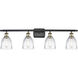 Ballston Brookfield LED 36 inch Black Antique Brass Bath Vanity Light Wall Light in Clear Glass, Ballston