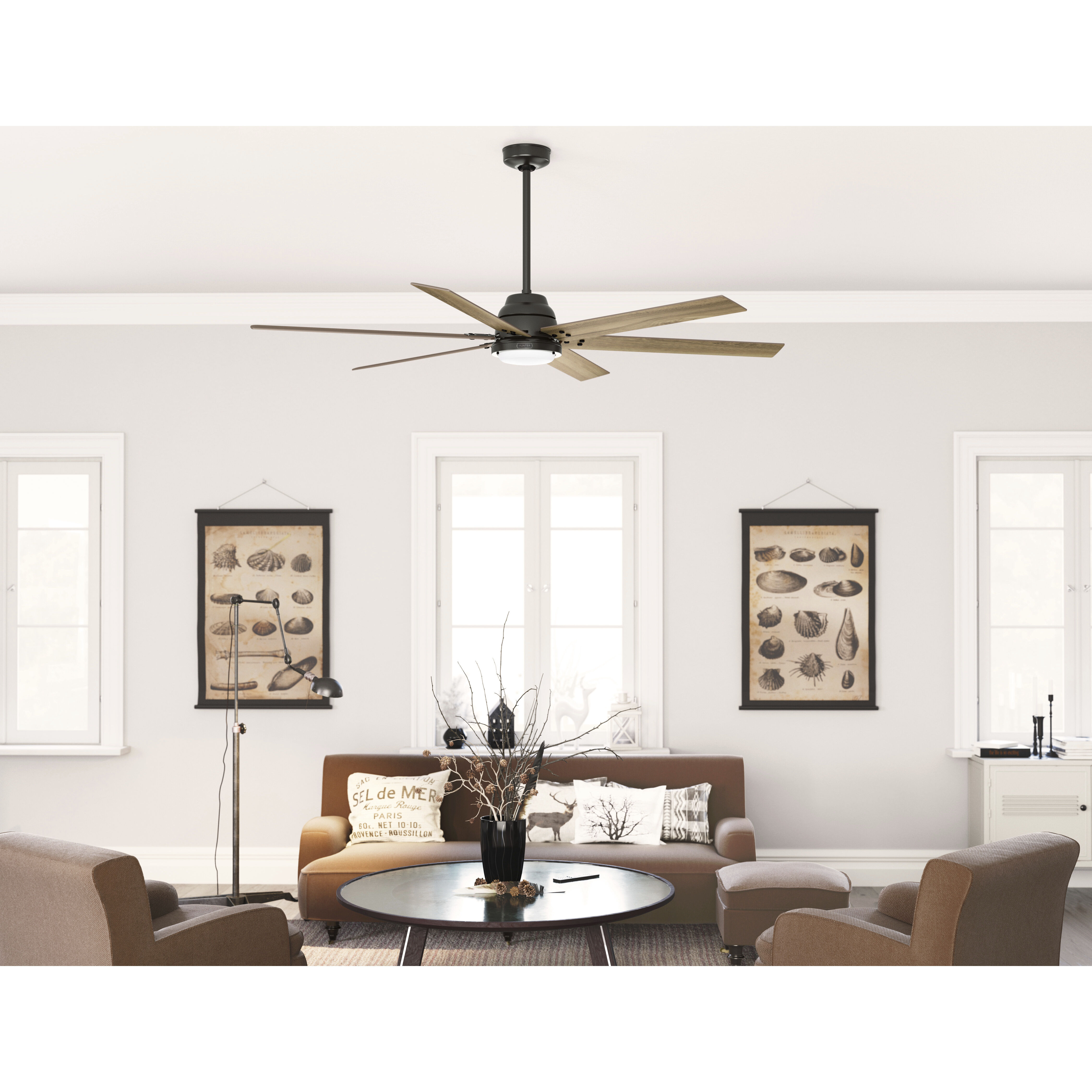 Gravity 72 inch Noble Bronze with Golden Maple Blades Ceiling Fan