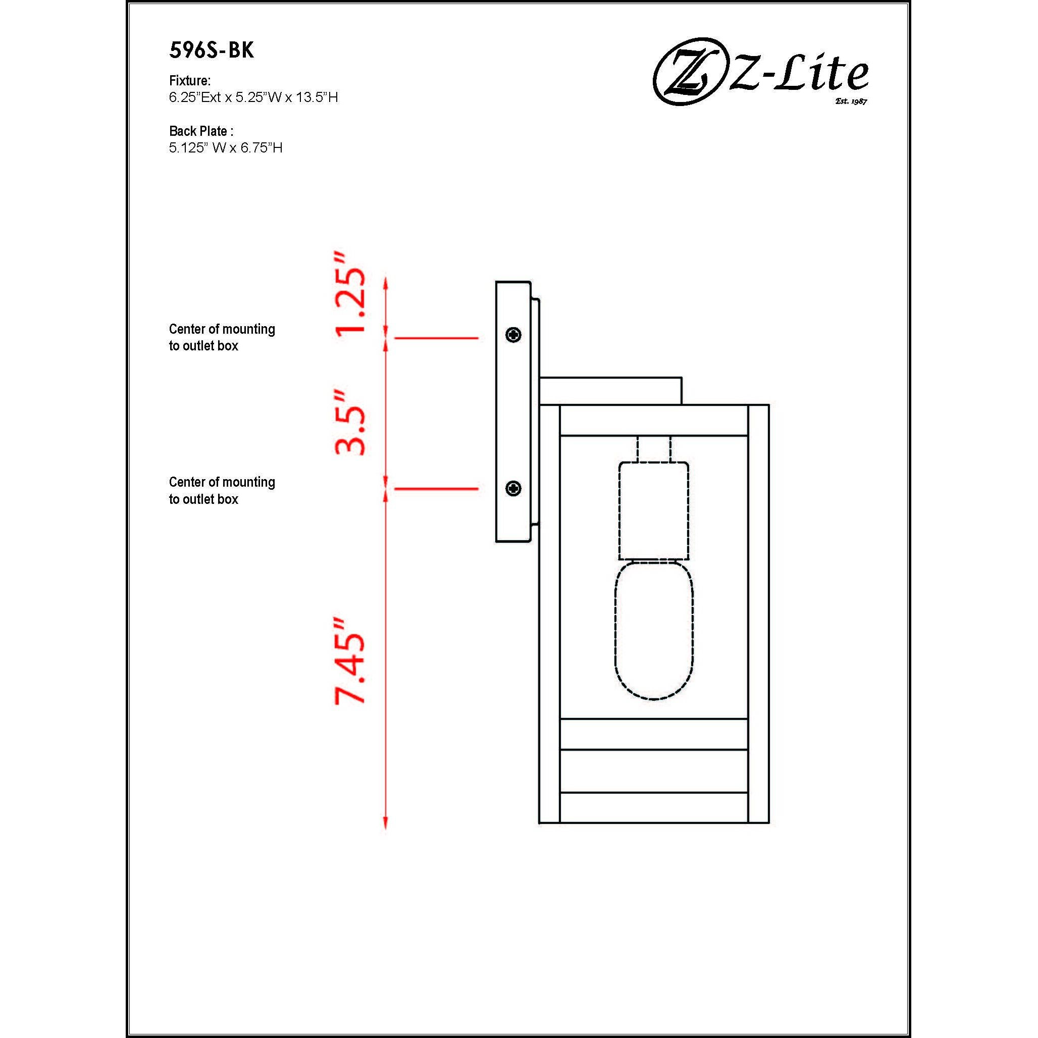 Nuri 1 Light 13.5 inch Black Outdoor Wall Light