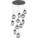 Cosmos LED LED 37.8 inch Graphite Chandelier Ceiling Light, Round Multi-Port