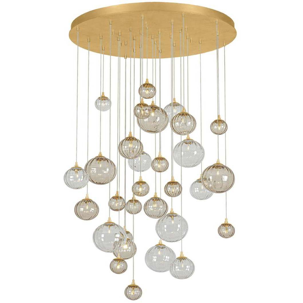 Istanbul 30 Light 40 inch Vintage Gold Leaf Chandelier Ceiling Light