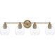 Mid Century 4 Light 32 inch Aged Brass Vanity Light Wall Light