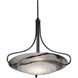 Brocatto 3 Light 27 inch Mahogany Bronze with Gold Leaf Glass Shade Dining Chandelier Ceiling Light