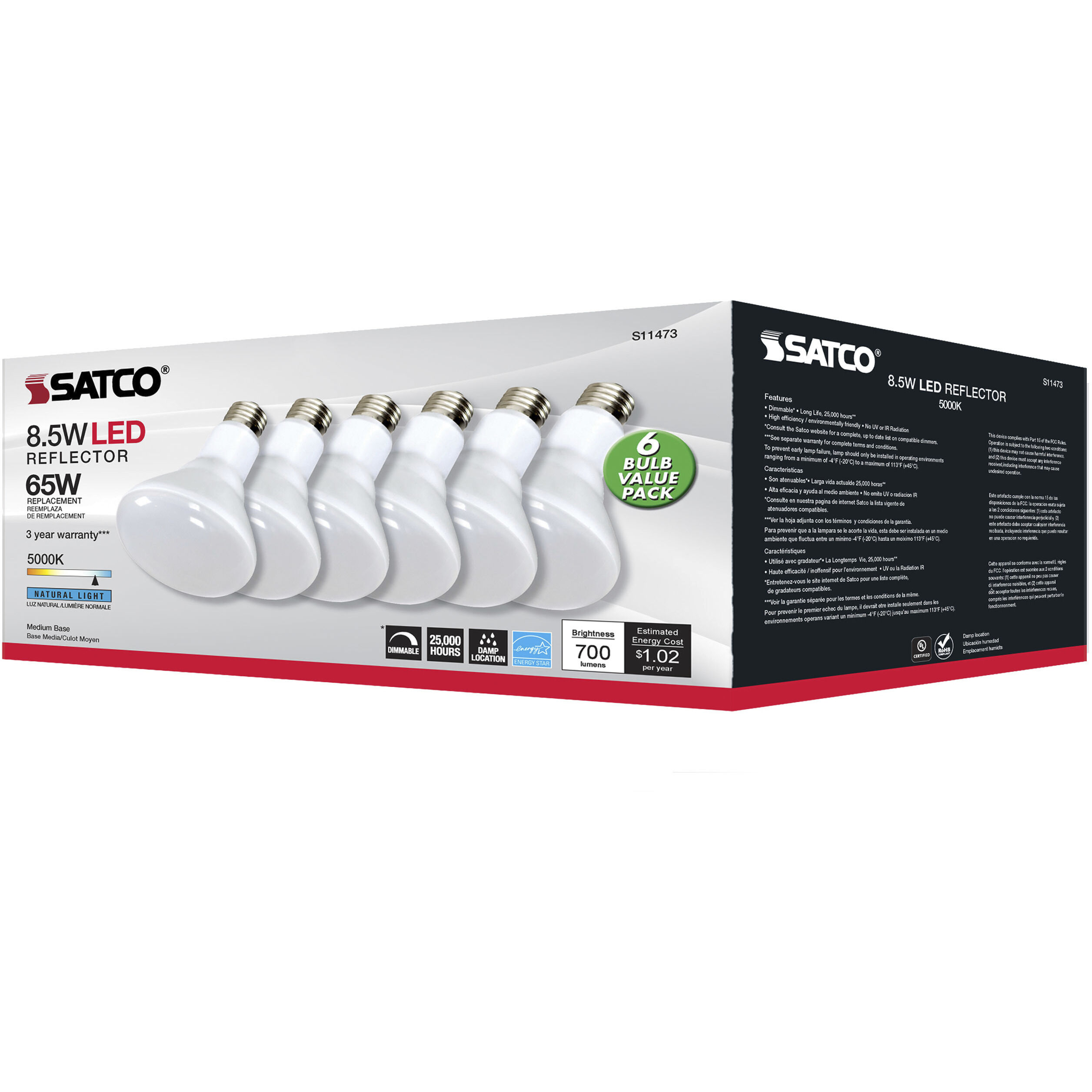 Lumos LED Medium 8.50 watt 5000K LED Bulb