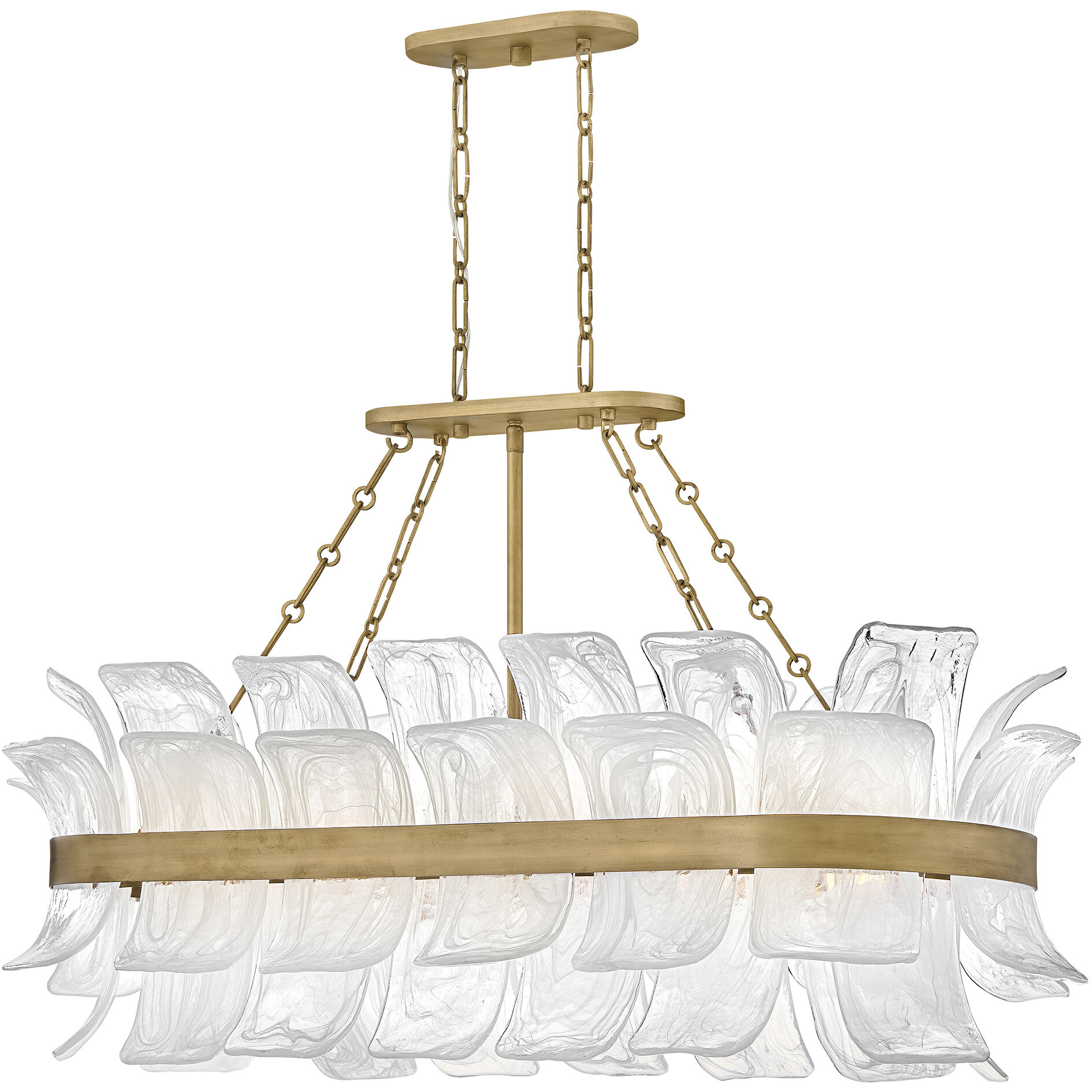 Fleur 10 Light 48 inch Burnished Gold Linear Pendant Ceiling Light