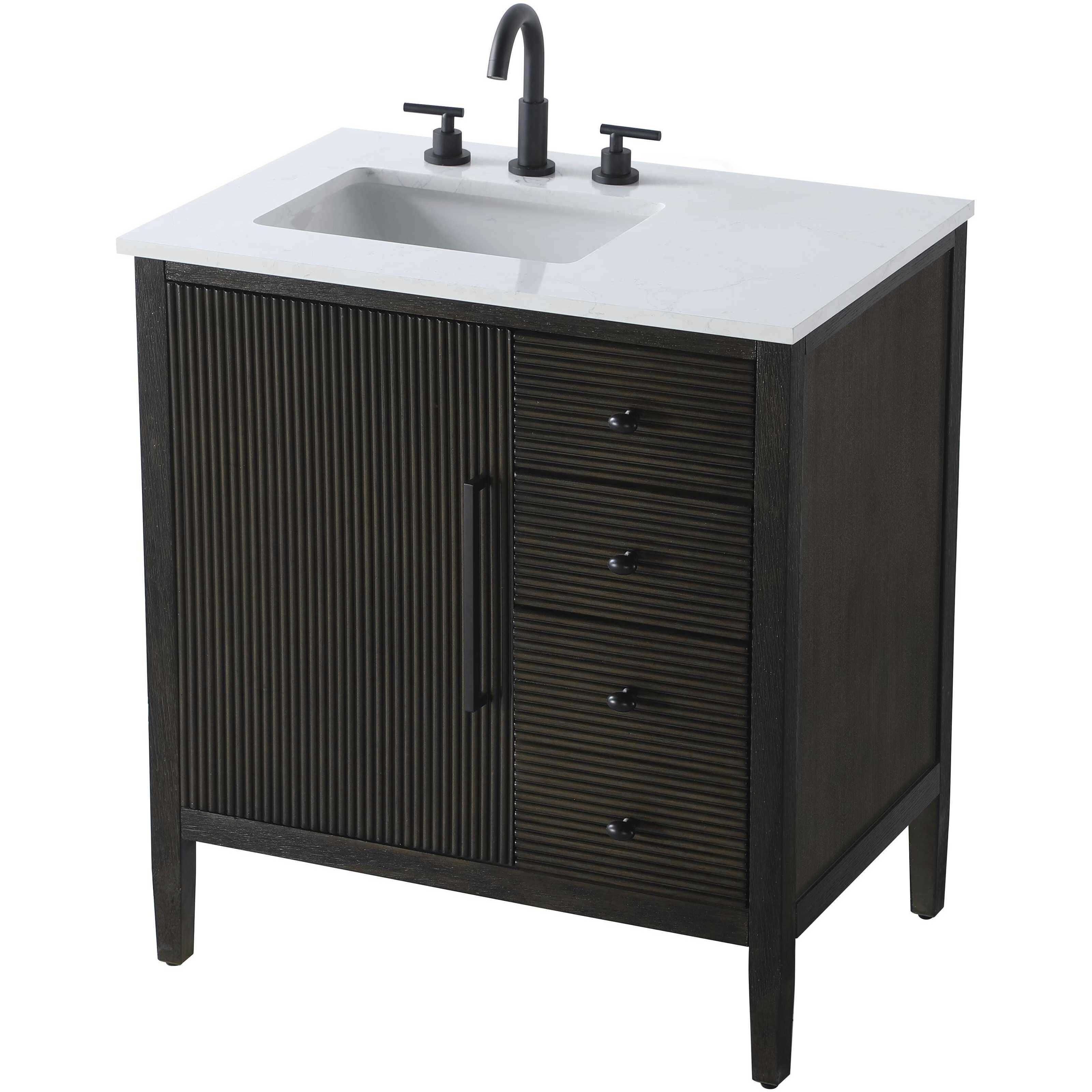 Blakely 32 X 34 inch Chocolate Oak Bathroom Vanity Cabinet