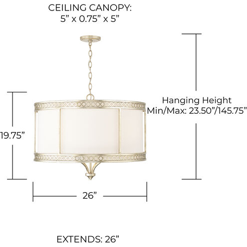 Isabella 4 Light 25 inch Winter Gold Pendant Ceiling Light