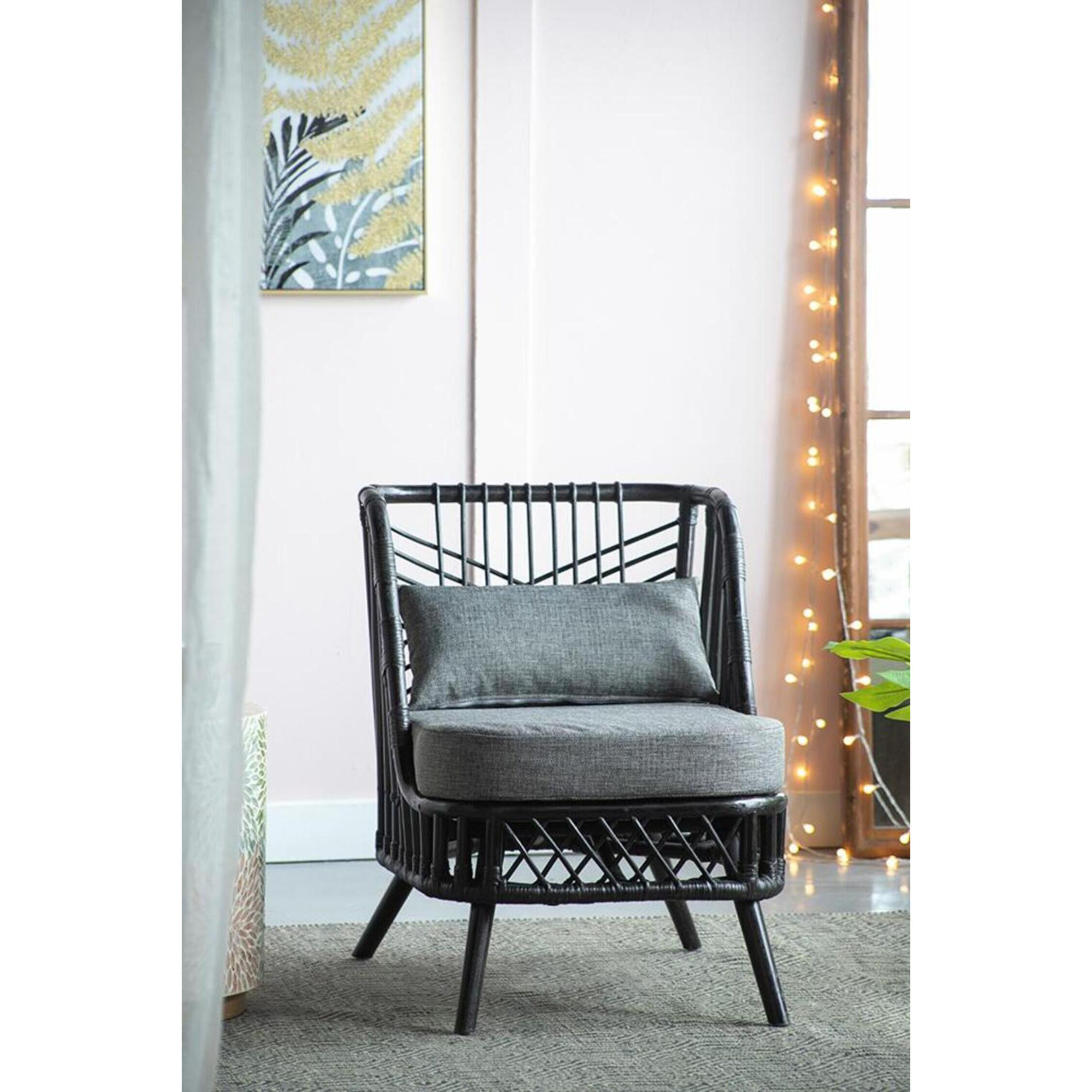 Pagar Natural and Grey Chair, With Cushion