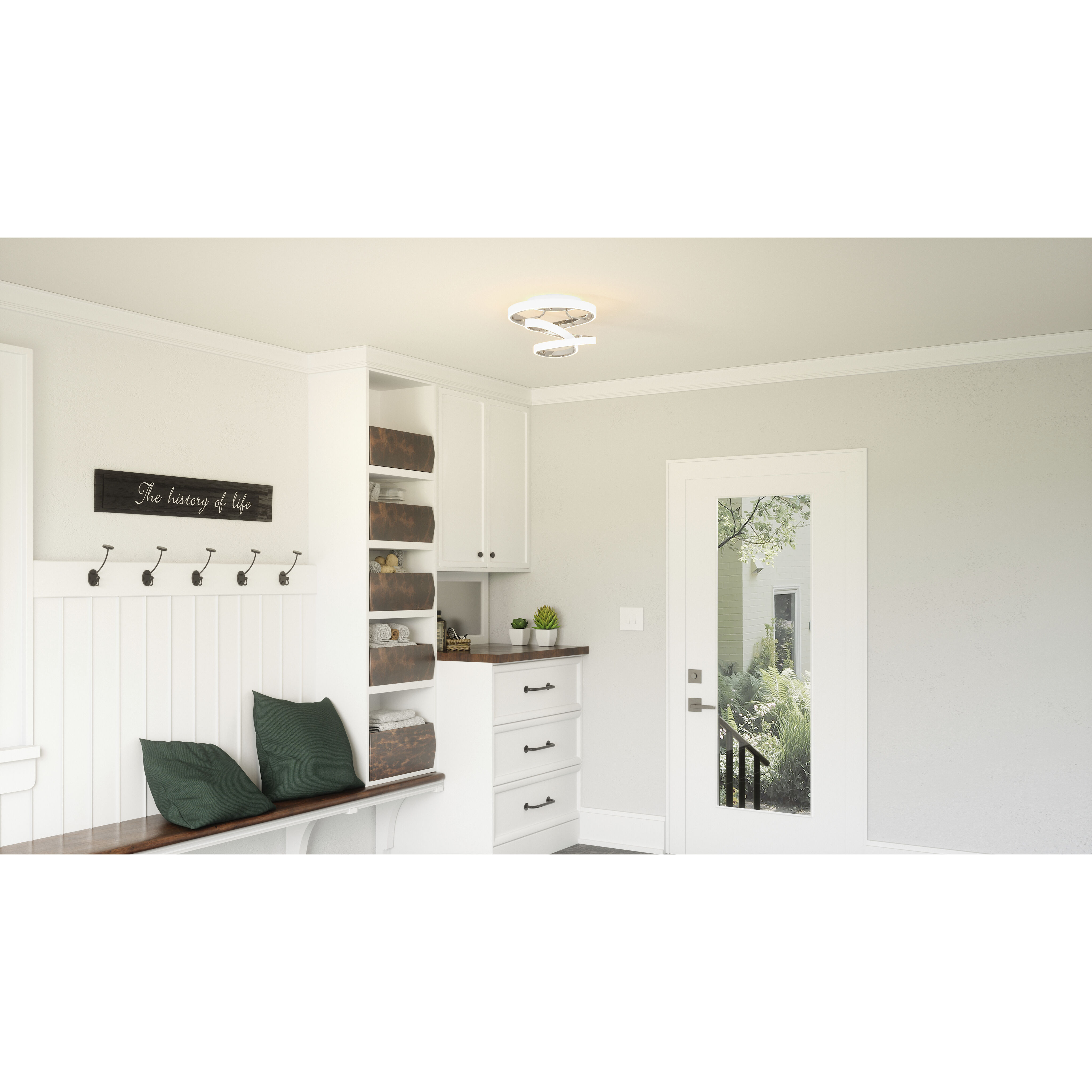 Aviva LED 13 inch Polished Chrome Semi-Flush Mount Ceiling Light