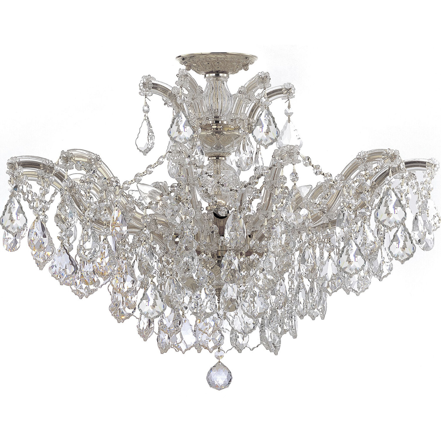 Maria Theresa 6 Light 29 inch Gold Semi Flush Ceiling Light in Clear Hand Cut