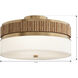 Nebri 3 Light 15 inch Legacy Brass Semi-Flush Mount Ceiling Light