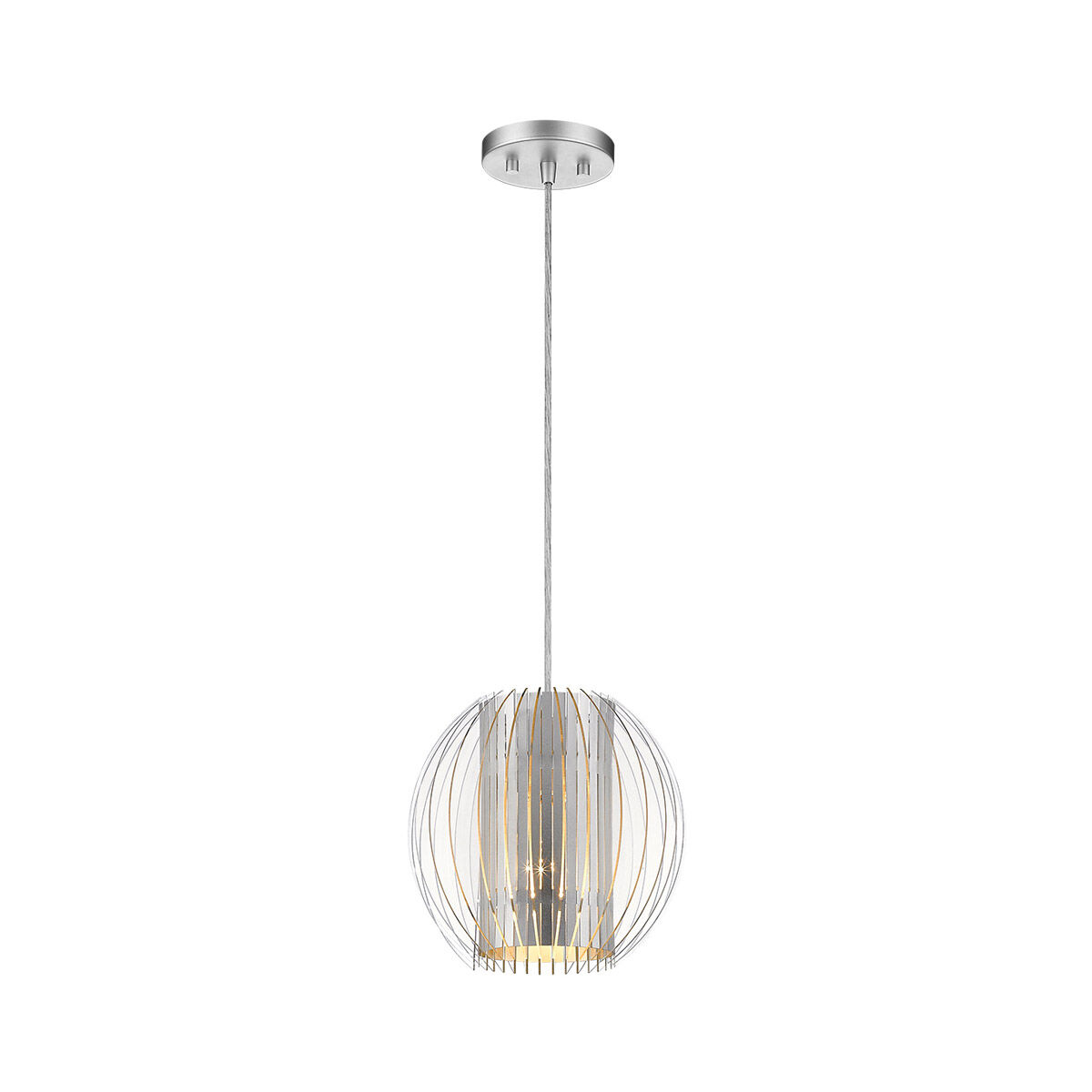 Phoenix 1 Light 8 inch Metallic Silver Pendant Ceiling Light