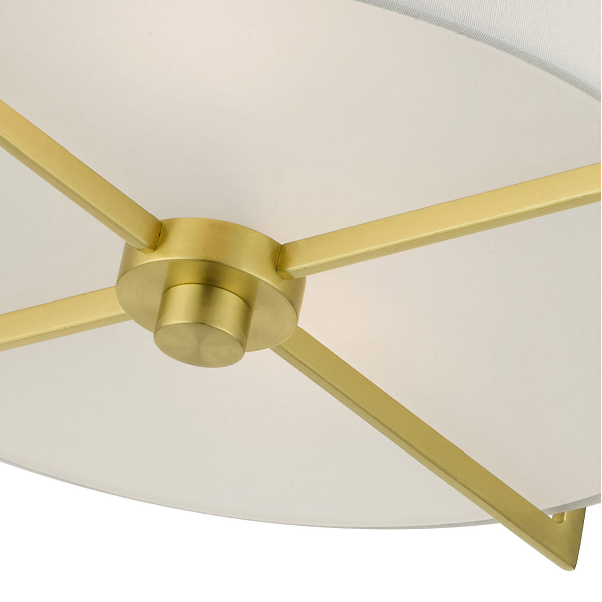 Wesley 2 Light 13 inch Satin Brass Semi Flush Ceiling Light