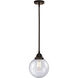 Nouveau 2 Beacon LED 8 inch Oil Rubbed Bronze Mini Pendant Ceiling Light in Seedy