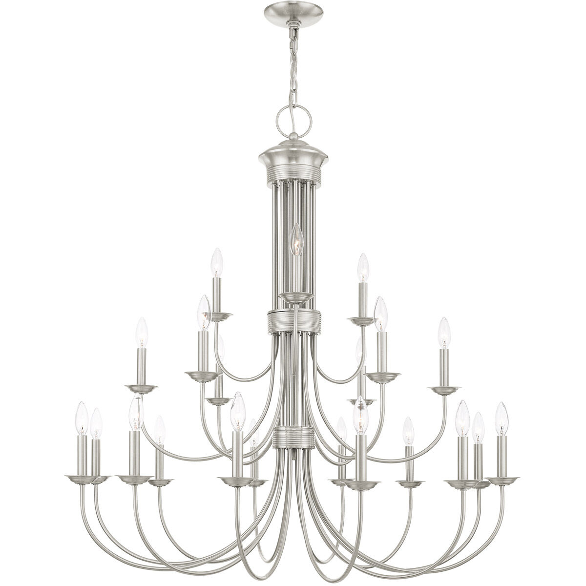 Estate 21 Light 42 inch Brushed Nickel Chandelier Ceiling Light
