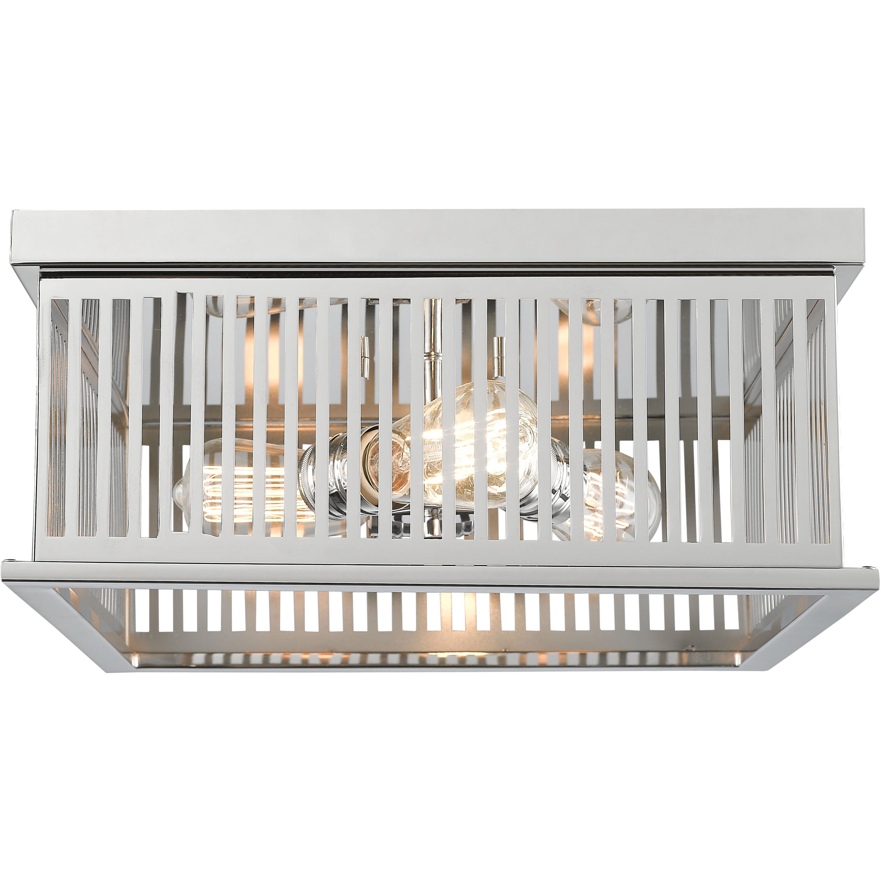 Camellia 3 Light 15 inch Polished Nickel Flush Mount Ceiling Light in Polished Nickel Steel