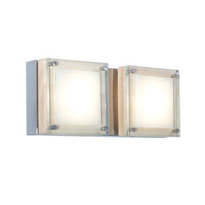Quattro 2 Light 11 inch Chrome Wall Sconce Wall Light in Birch