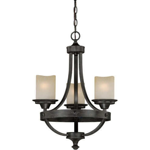 Halifax 3 Light 18 inch Black Walnut Mini Chandelier Ceiling Light