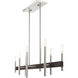 Denmark 8 Light 9 inch Brushed Nickel with Bronze Accents Chandelier Ceiling Light