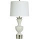 Cameron 33 inch 150.00 watt White and Silver Table Lamp Portable Light