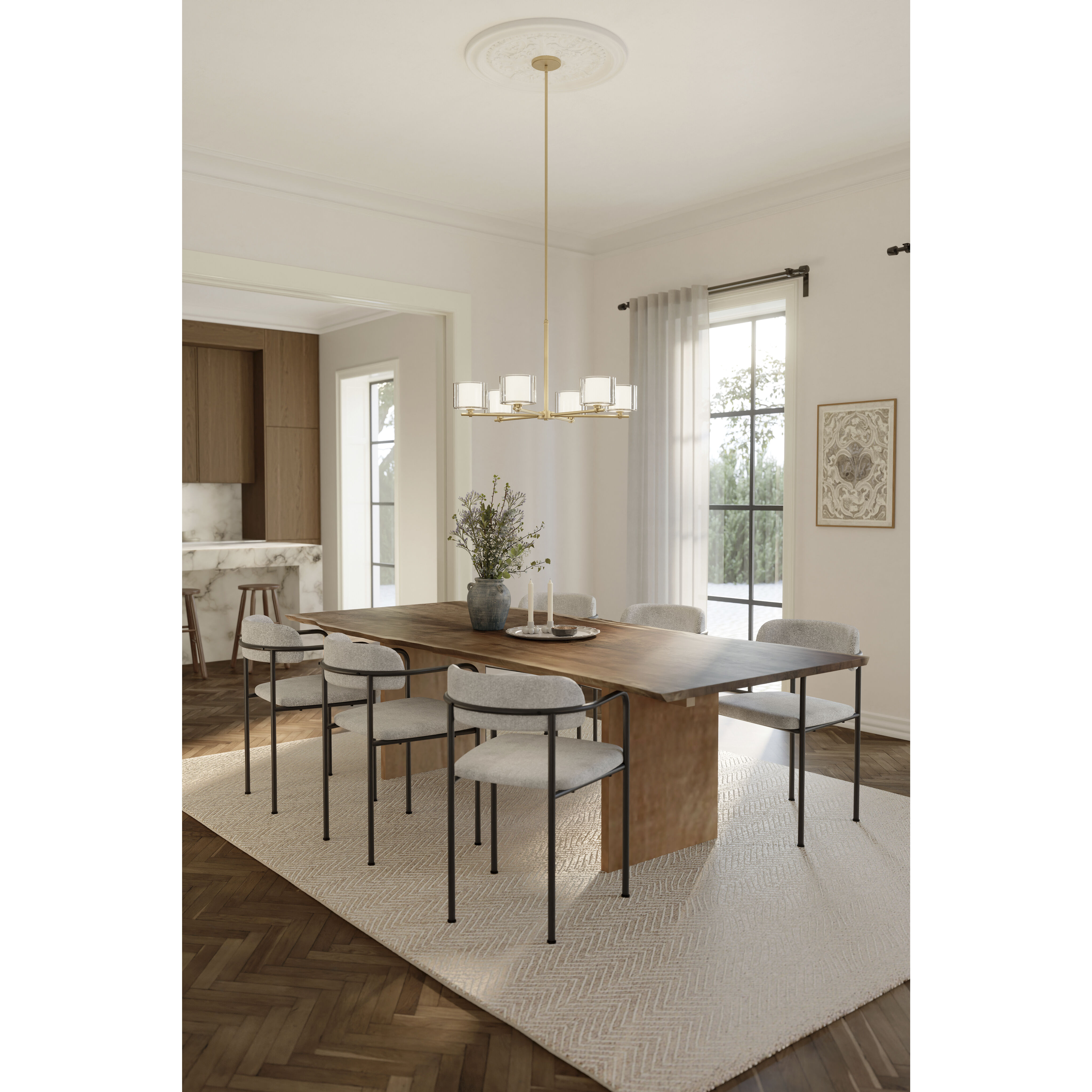 Seville 6 Light 32 inch Legacy Brass Chandelier Ceiling Light