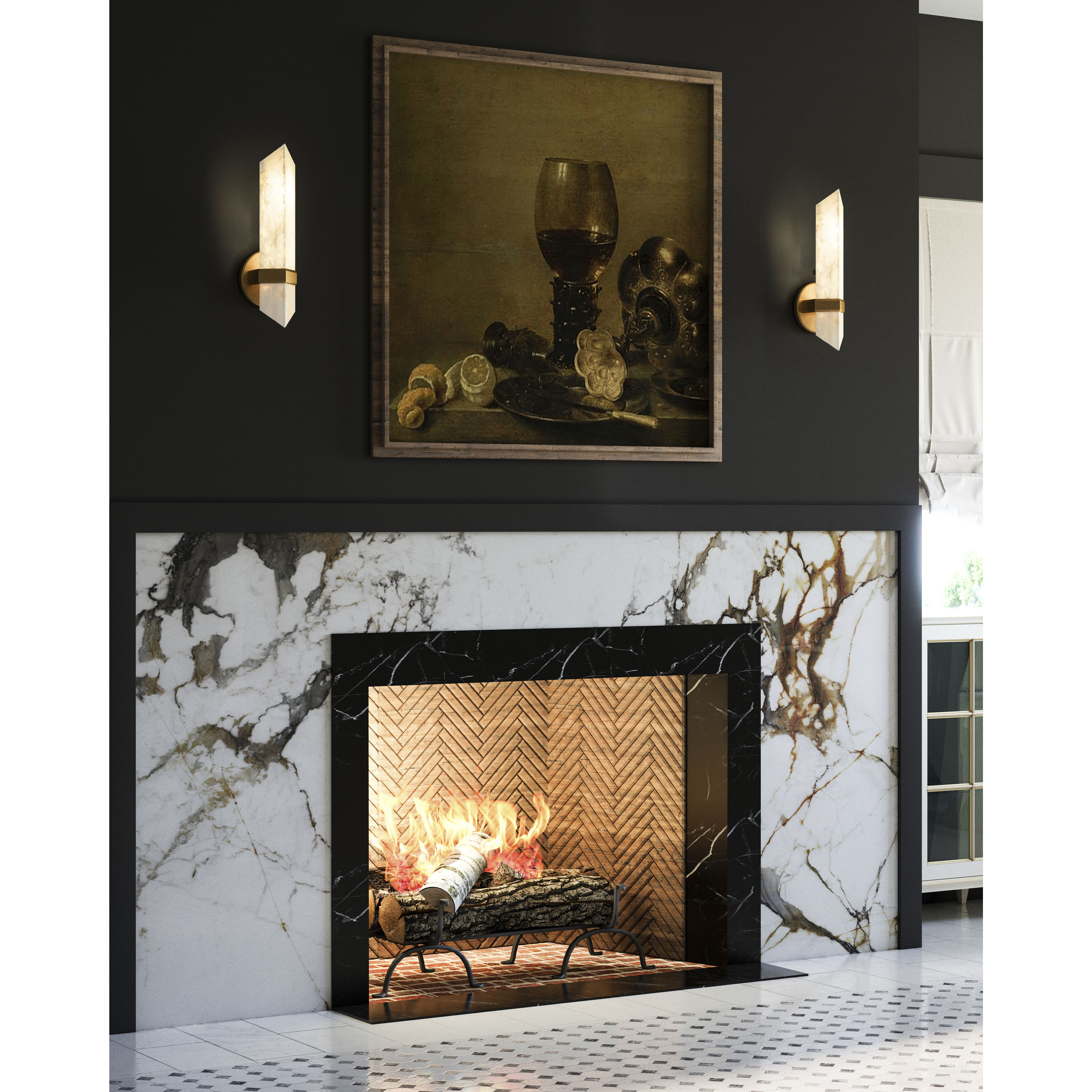 Valencia Wall/Vanity Light Wall Light in Vintage Brass