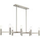 Copenhagen 8 Light 40 inch Brushed Nickel Linear Chandelier Ceiling Light
