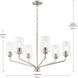 Celino 6 Light 32 inch Brushed Nickel Chandelier Ceiling Light
