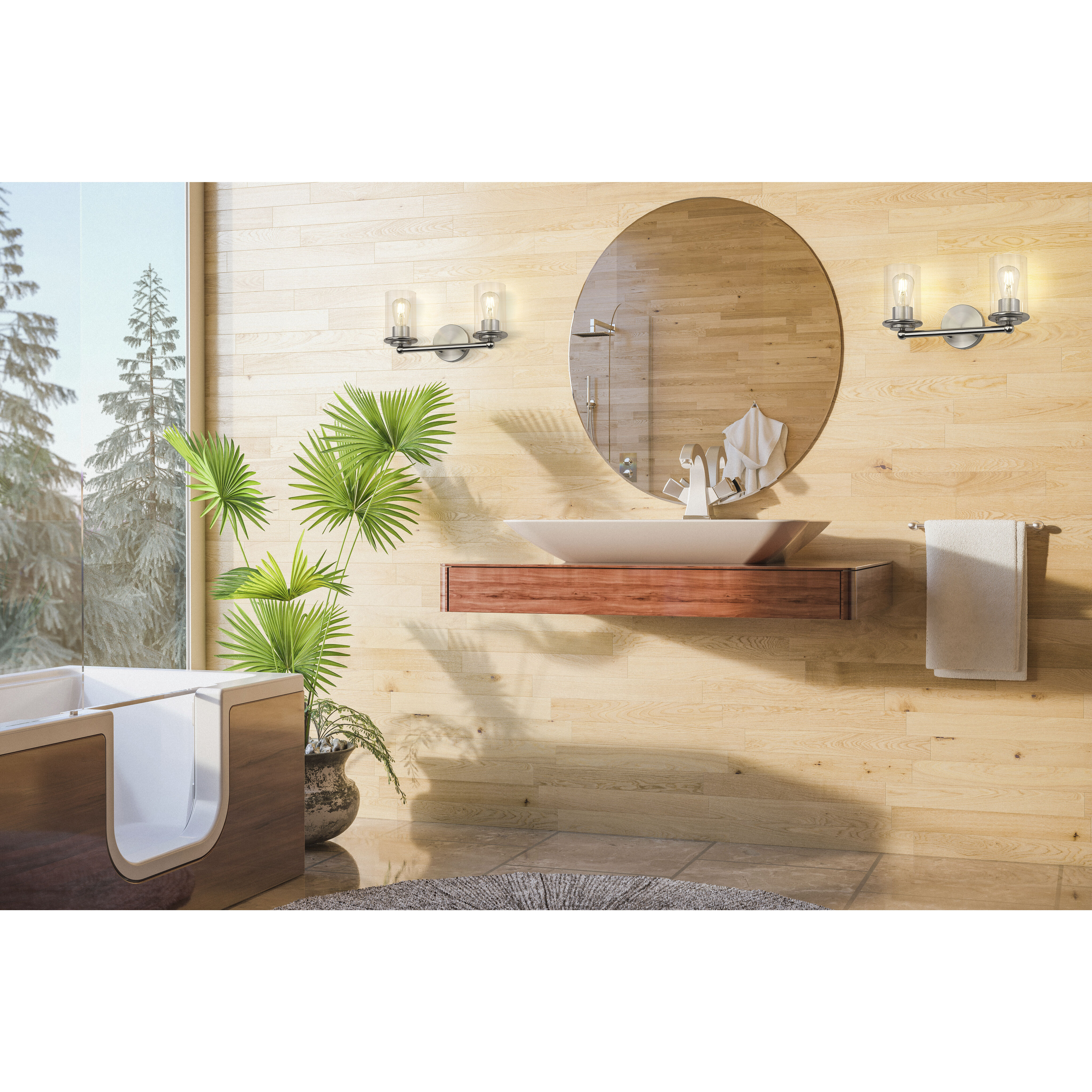 Thayer 2 Light 16 inch Brushed Nickel Vanity Wall Light