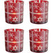 Snowflake Red Holiday Candleholder, Votive