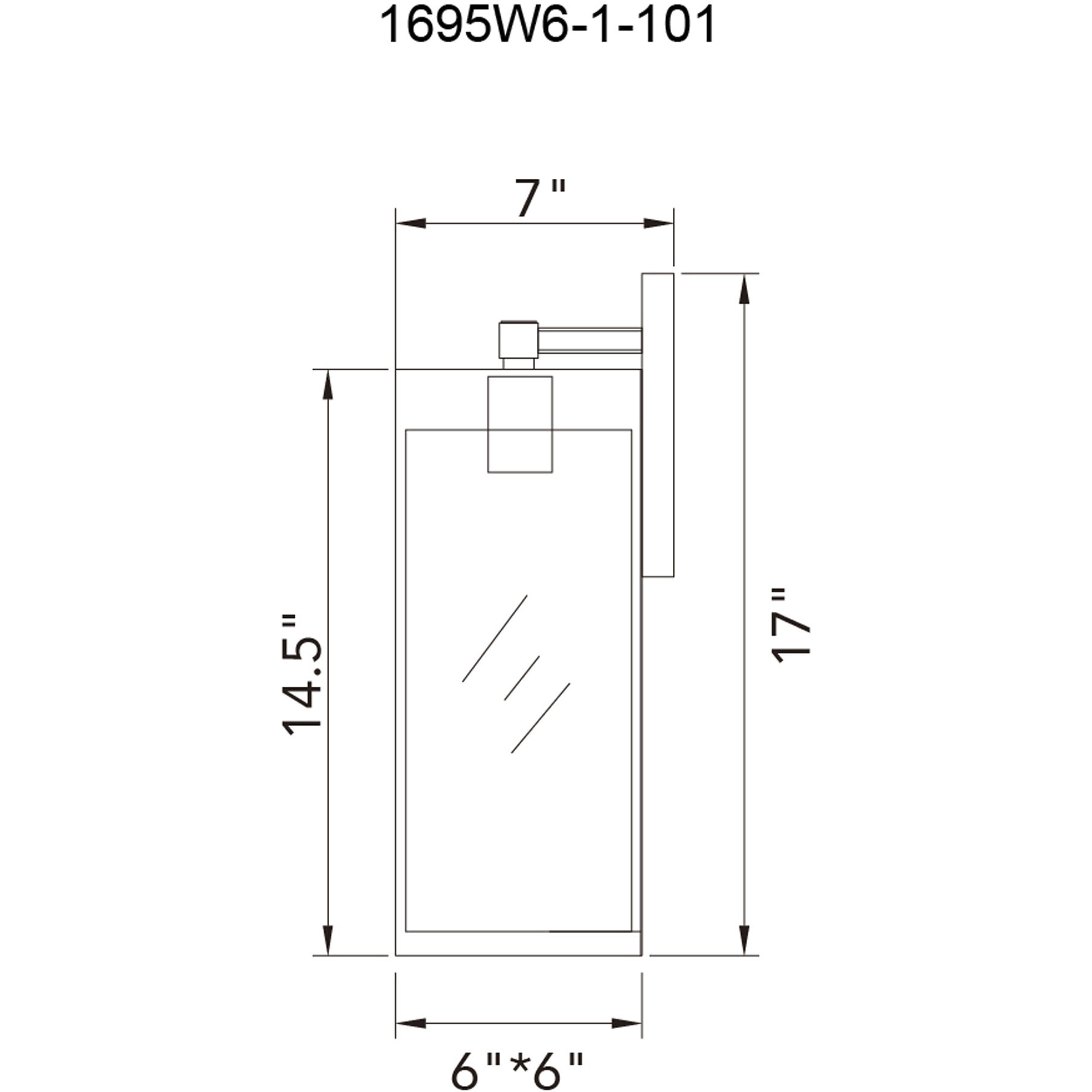 Windsor 1 Light 14.5 inch Black Outdoor Wall Light