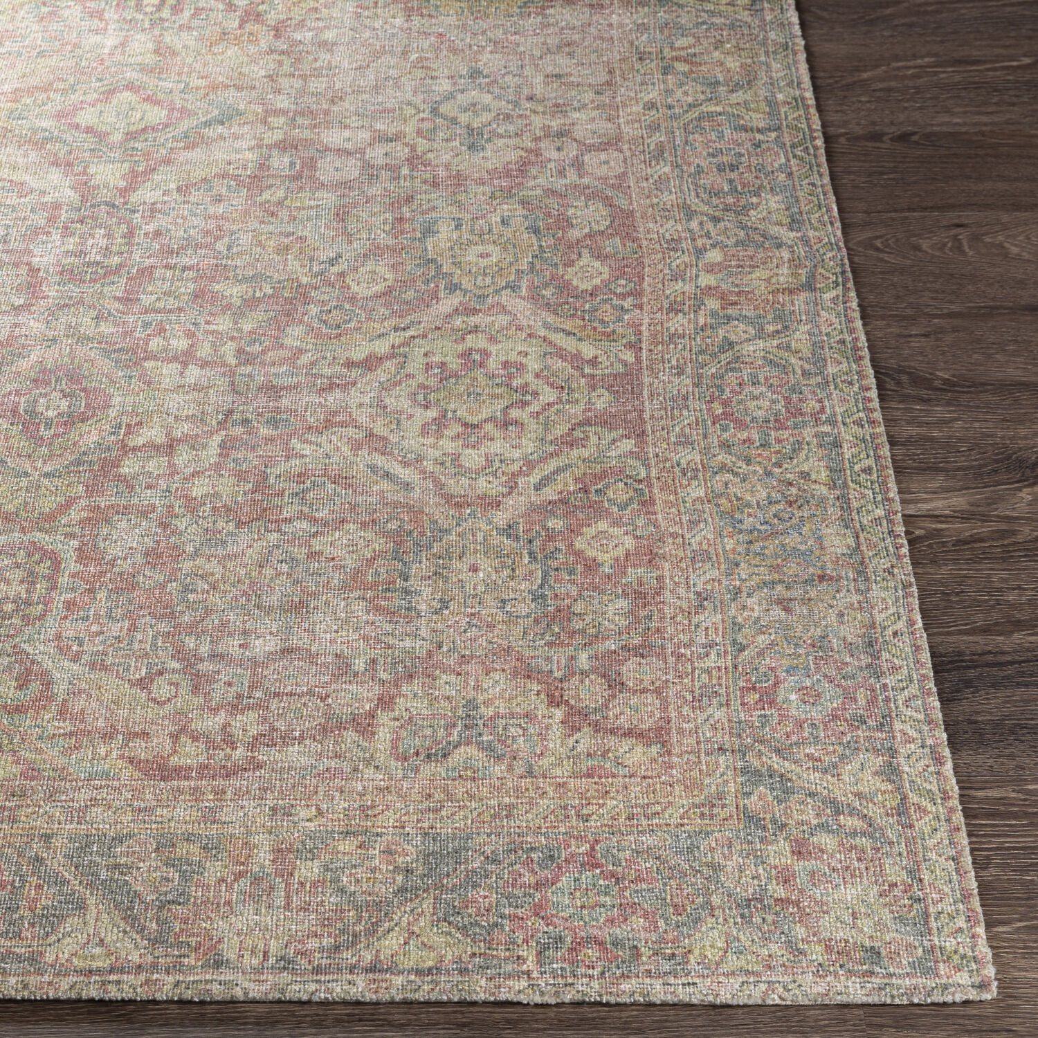 Unique 138 X 102 inch Dark Blue/Dark Brown/Wheat/Light Olive Handmade Rug in 9 x 12, Rectangle