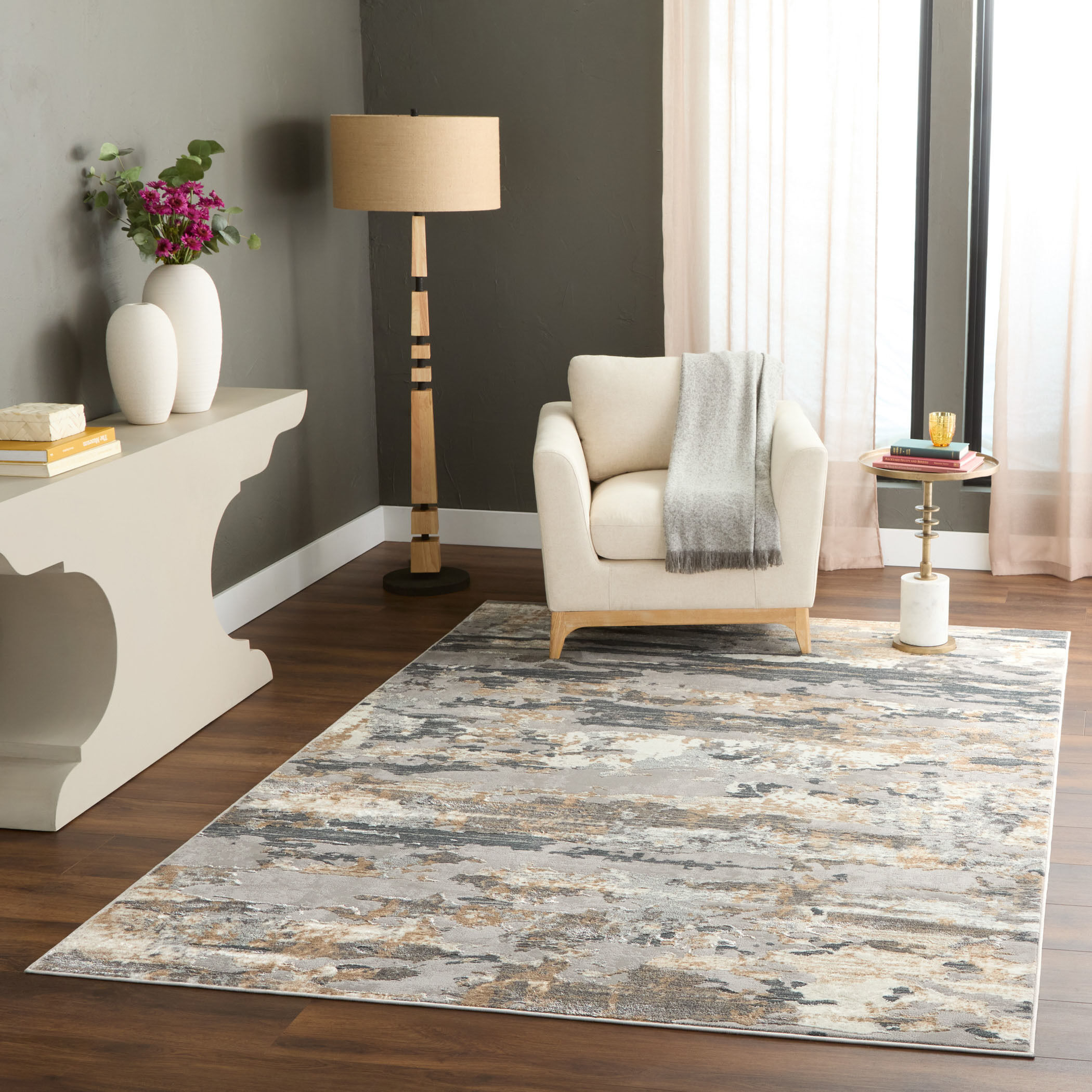 Jasmine 90 X 63 inch Mineral Tones Rug in 5 x 7