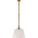 Chapman & Myers Sloane 2 Light 15.5 inch Antique-Burnished Brass Single Shop Pendant Ceiling Light in Linen